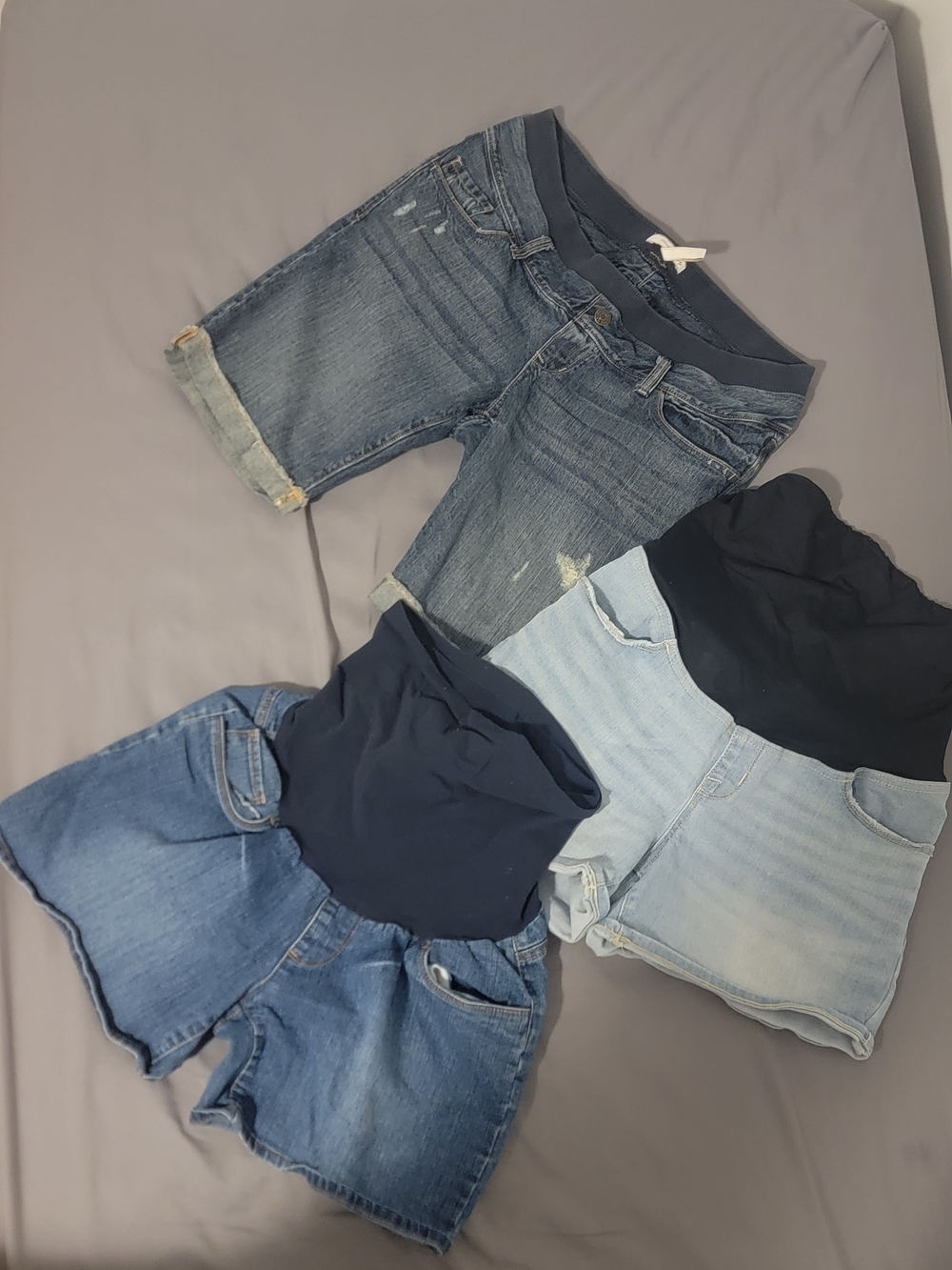 Maternity Denim Shorts Bundle Size 8 Medium | Old Navy + Motherhood Maternity